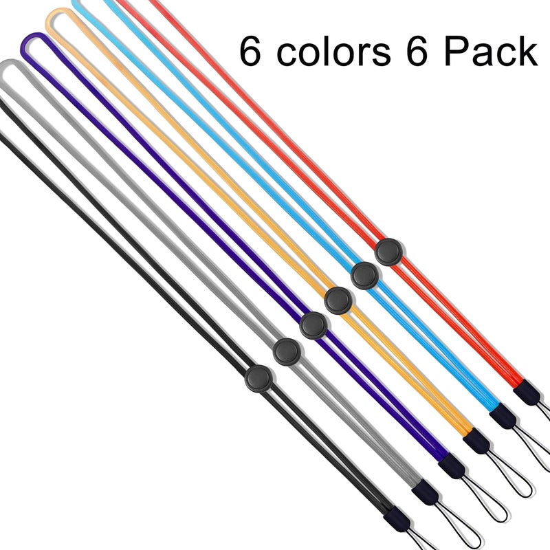 YOUOWO 6 Pack 6 Colours Adjustable Neck Lanyards For Pen Phone id Badges Holder Keys Office Name Badges ID Card USB Sticks Strap Whistles iPod - Image 2